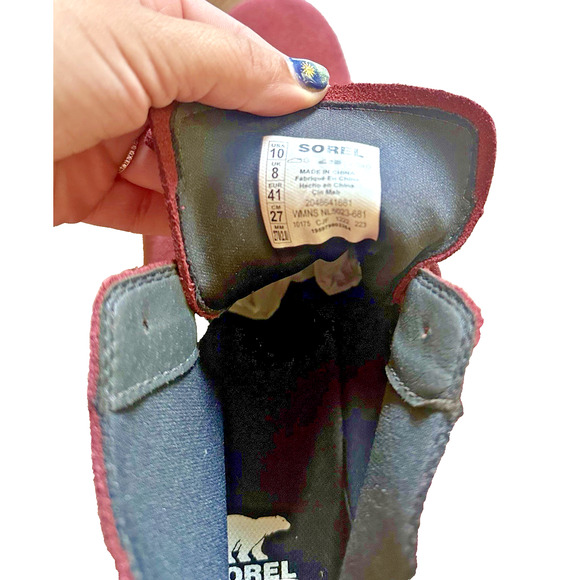 NWT Sorel Evie II Lace Waterproof Suede Wedge Bootie Women’s Sz10 Quiet Luxury - Picture 6 of 8